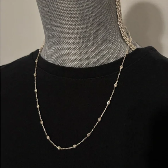 Sterling Silver: 3MM Station Necklace 20in L - Picture 1 of 5